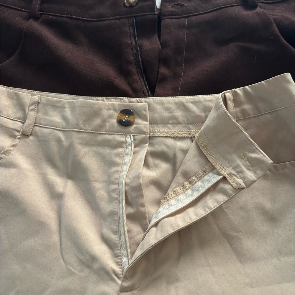 ROMWE Women's set of Two Chinos in Brown and Tan L